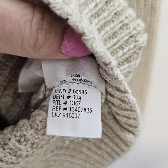 Eddie Bauer Cozy Cream Knit Henley Sweater Men's Size Large *See Spot - Picture 5 of 7